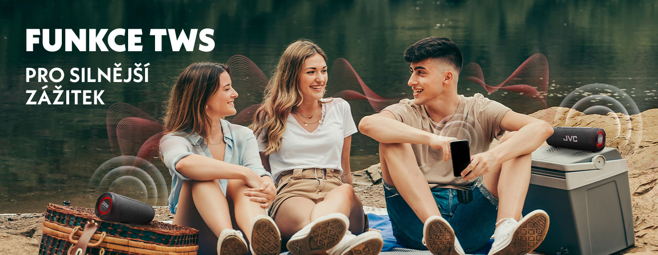 Přenosný reproduktor JVC, funkce TWS